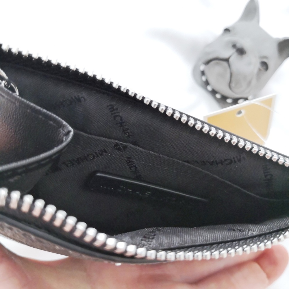 NWT Michael Kors Jet Set Travel Logo Small Zip Coinpouch ID Holder Black $118 - Picture 3 of 3